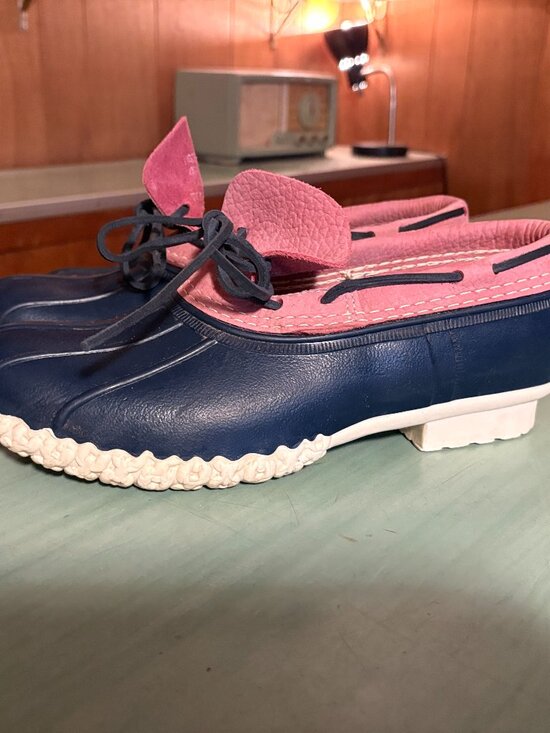 L.L. Bean Shoes - Womens L.L. Bean Pink Blue Low Waterproof Duck Boots Size 10 M